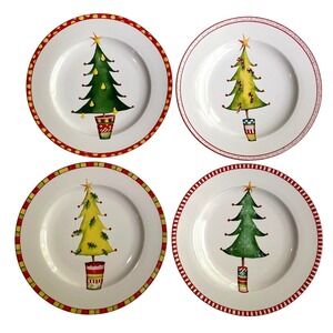 Oneida Christmas Jubilee Stonewear Salad Dessert Plates Set Debbie Taylor-Kerman